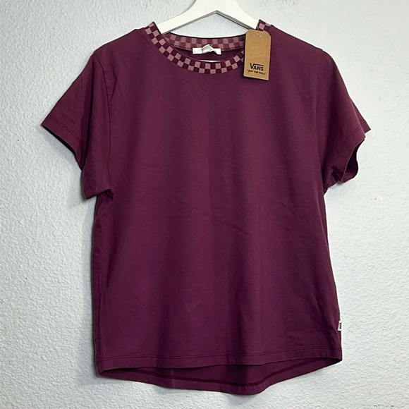 Vans Tops - Vans Blender Bender Women’s Size Medium Burgundy Short Sleeve NWT